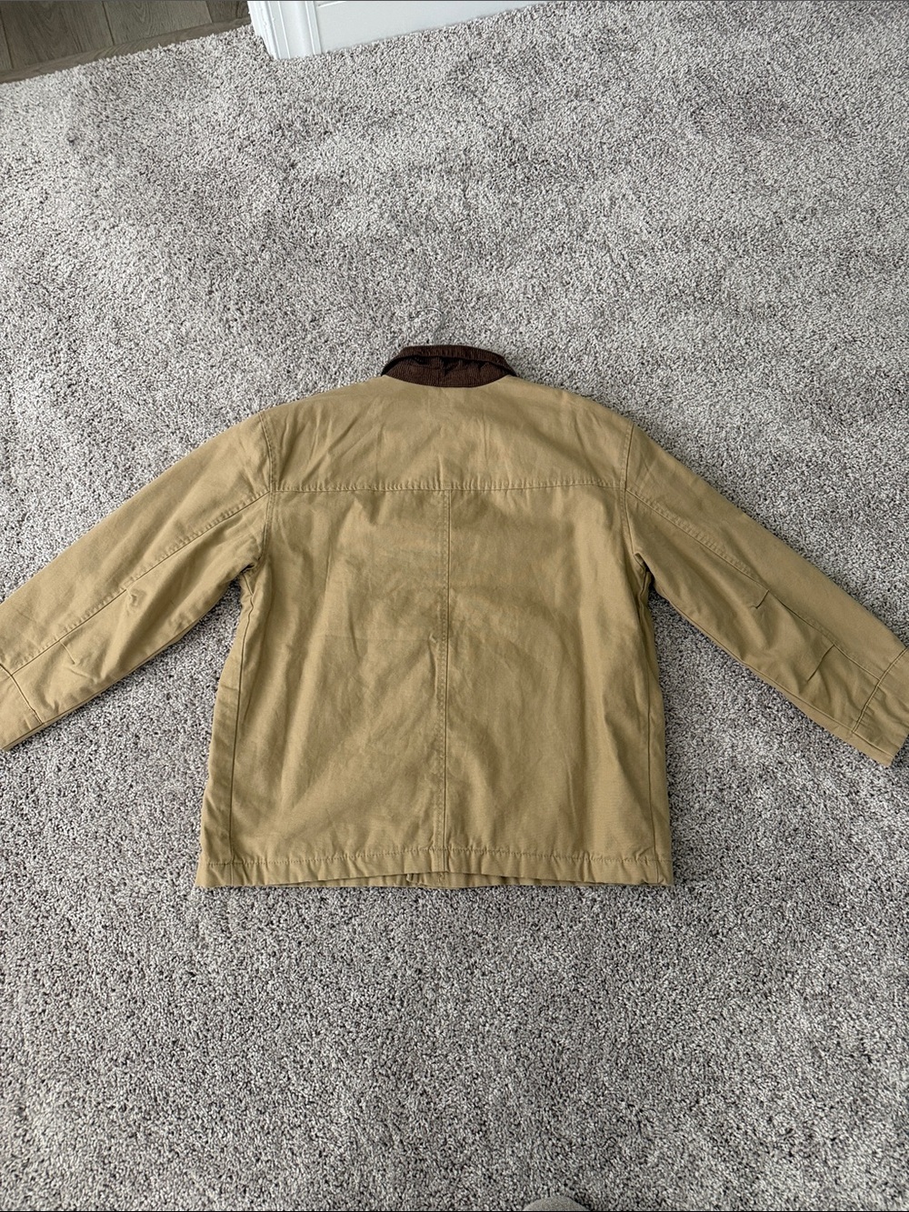 H&M Barn Jacket with Corduroy Collar - Tan & Olive - Picture 3 of 5